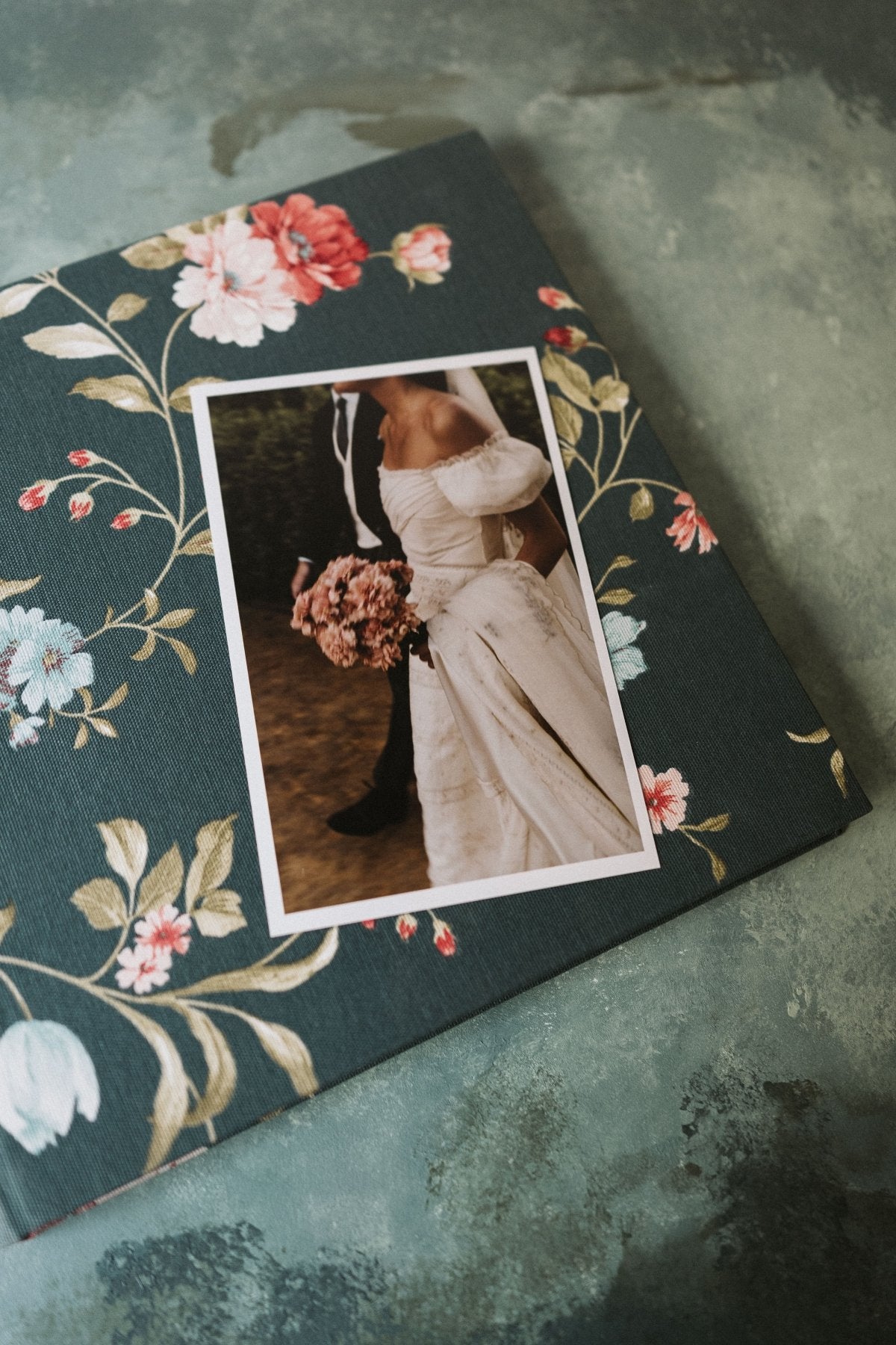 Álbum Tradicional Flores Azul y Rosa - Mónica Ortega PhotosÁlbum Grande